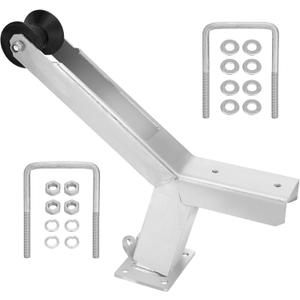 Boat Trailer Winch Post with Trailer Roller Compatible with 3" W X 4" H Trailer Tongue Winch Stands, Height Adjustable Boat Winch Mounts, Galvanized Steel