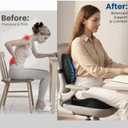 Seat Cushion Lumbar Support Pillow for Office Chair, X Large Memory Foam Chair Cushions for Sciatica Tailbone Pain Relief Coccyx Pad for Wheelchair, Car, Home, Office, Desk