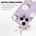 LEECG for iPhone 16 Pro Case Scratch Resistant Soft Slim Fit Floral Phone Cover for iPhone 16 Pro 6.3 inch-Daisy Purple