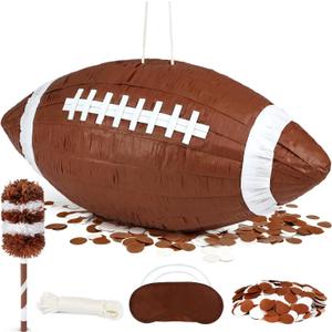 Football Pinata, Large Piata with a Blindfold, Bat, Rope for Tailgate Party Supplies, Boy Birthday Party, Sport Theme Party Decoration