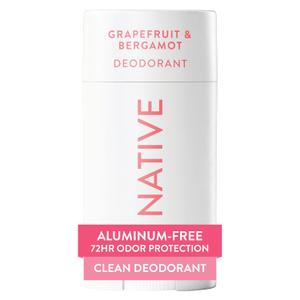 Native Aluminum Free Deodorant, Grapefruit & Bergamot, 72 Hour Odor Control, for Women & Men, Contains Naturally Derived Ingredients, 2.65 oz