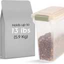 IRIS USA Dog Food Storage Container, Airtight Lid, Up to 13 Pounds Pet Food Storage, Versatile Pet Food Bin, Treats, BPA Free, Almond, 12.5 Lbs