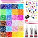 2 x kissxiaoya Multicolor 4mm AB Rhinestone Kit with 15000pcs, 3pcs B7000 Jewelry Glue