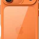 JETech Case for iPhone 17 Pro 6.3-Inch, Shockproof Phone Bumper Cover, Solid Color Matte TPU Frame, Anti-Scratch Clear Back (Orange)