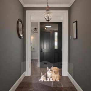Free Standing Dog gate Indoor,Clear Dog gate,Pet Doggy Gates for doorways Home (3 Panel-W60 X H24)