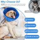 AOFITEE Soft Dog Cone, Adjustable Cones for Dogs After Surgery, Comfy Dog Cone Collar Alternative to Stop Licking, Elizabethan Recovery Collar for Large Dogs (Blue, Large)