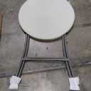 BTExpert 32" Round 43" Bar Height White Granite Plastic Folding Table Portable Commercial Table Banquet Card Coffee Dining Cocktail Table for Wedding Party Event Home Kitchen Outdoor Set of 2