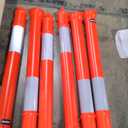 BATTIFE 45" Delineator Post with Base, Traffic Delineator Cones with Reflective Collar for Driving Practice, Construction Work (6, Orange, 45 inch)