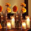 PHOSPHOR 18 Pcs Cylinder Glass Candle Holder 6'', 8'', 10'', Hurricane Candle Holder for Pillar Candle Tall Glass Cylinder Centerpieces Vases Floral Room Decor