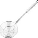 Hiware Solid Stainless Steel Spider Strainer Skimmer Ladle for Cooking and Frying, Kitchen Utensils Wire Strainer Pasta Spoon, 5.4 Inch