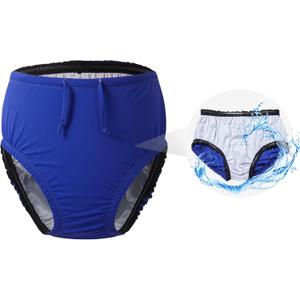 3T to Youth Reusable Swim Diaper Washable Incontinence Underwear for Special Needs Kids Waterproof CoversBlue, 6-8