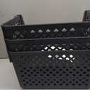 Large Stackable Storage Bins Open Front for Pantry Storage, 3 Pack - Black