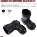 BESTonZON 12 Pairs Mini Santa Claus Shoes Boots, Mini Boots Doll House Black Boots Doll Christmas Decorations Dolls Mini Shoes Toys Miniature Xmas Boots Decorations Children Mini Shoes Toy
