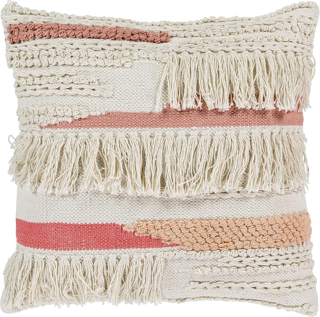 Livabliss Fulla 20" L x 20" W Pillow Cover, Peach