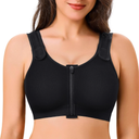 CYDREAM Zip Front Closure Wireless Bras for Women Full Coverage Post Surgery Compression Back Smoothing Comfort Adjustable,M