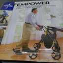 Medline Premium Empower Folding Mobility Rollator Walker with Memory Foam Seat, Black, 300 lb. Weight Capacity, 8 Wheels, Cupholder,Rolling Walker for Mobility Impairment, Adjustable Handles
