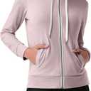 Pioneer Camp Women's Full Zip Up Workout Hoodie Soft Lightweight Hooded Sweatshirts Sweat Jacket Athletic Gym Yoga Casual (Heather-pale Pink), S