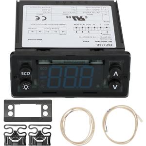 ERC112D Temperature Controller Kit, New BEV Air 00C30-123D-03 Temperature Controller with Dual NTC Sensor Probes, Replacement for Beverage Air Refrigerators, Frosting Output Points, Instructions