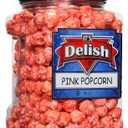 Gourmet Pink Strawberry Colored Popcorn by It's Delish, 16 Oz Jumbo Container | Bulk Colorful Popcorn Snack - Fruity Flavored Air Popped Corn Fun Confetti Gluten Free, Vegan, Kosher, 1 Count (EXP 06/17/28)