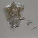 Joiedomi 8 inch Christmas Gold Glitter Star Tree Toppers Metal Lighted with 20 LED Lights for Xmas Decorations, Holiday Party Indoor Decor