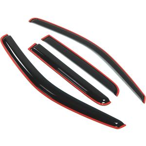 TuningPros in-Channel Window Vent Visors Rain Guards Compatible with Dodge Dakota Quad Cab 2000-2004 | Side Window Wind Deflectors Rain Shields | Smoke Tinted, 4 Pcs Set, DGWV-114i