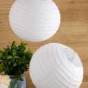 Treela 30 Pack White Chinese Japanese Paper Lanterns Decorative Hanging Round Paper Lantern Lamps for Wedding Birthday Party Decorations (10 Inch)