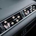12 pcs flower car vent clips cute car decorations interior air vent clips butterfly accessories para carros pink car accessories for women interior, gift for girlfriend, coworker, family