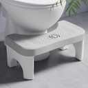 Squatting Toilet Stool for Adults, 7 Inch Poop Stool Squat Adult, Non-Slip Potty Stool for Pooping, Portable Toilet Step Foot Rest for Bathroom, Gray