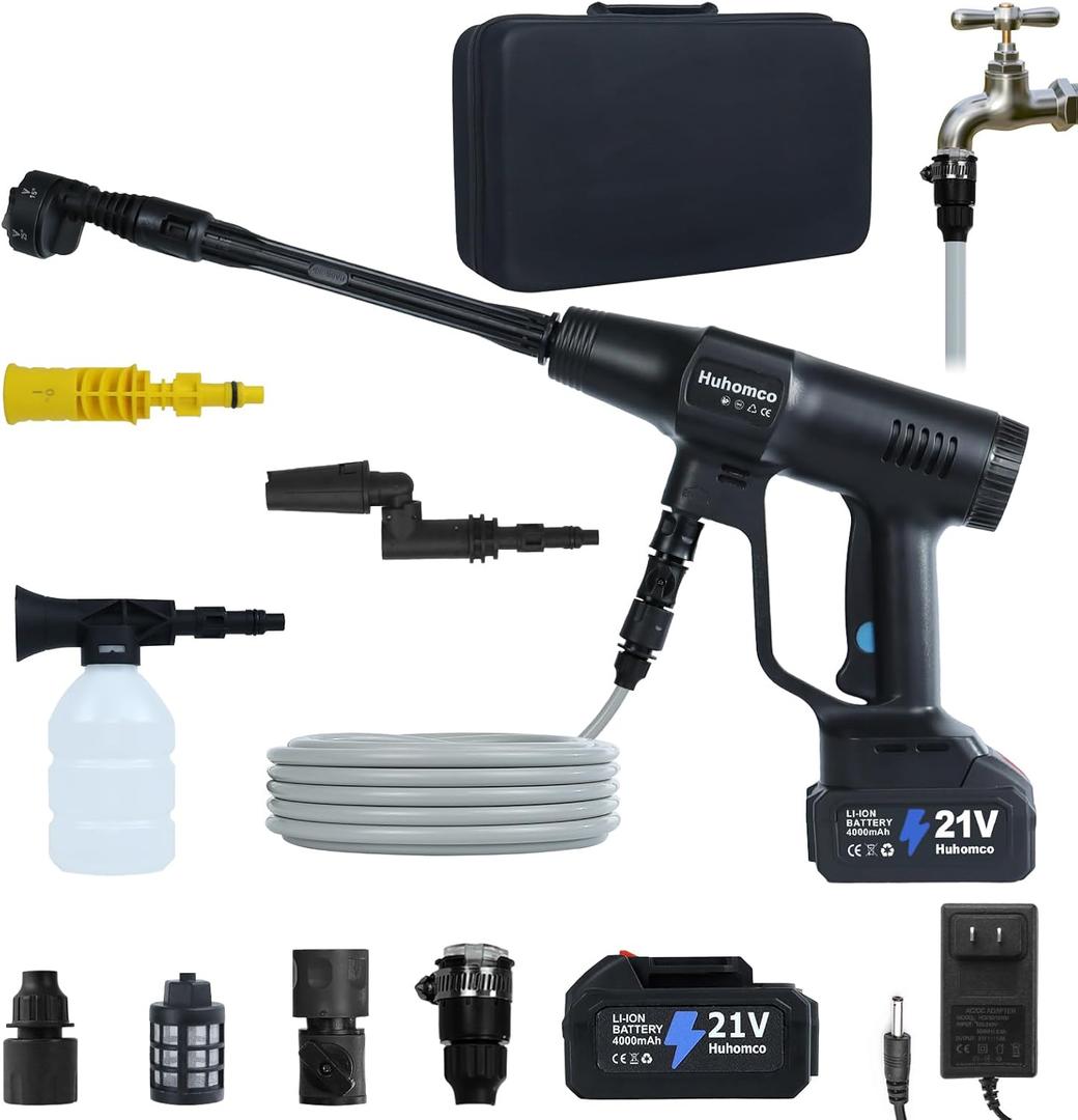 Pressure Washer Cordless Battery Powered 2900PSI with 24.0Ah Battery,Battery Operated Pressure Washer,Portable Power Washer Handheld for Car Cleaning (Black-A)