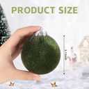 Velvet Christmas Ornaments Set,15 Pcs Christmas Decor Bolas Grandes De Navidad para Arbol Velvet Christmas Balls - Neutral Green Brown Neutral, 80mm 3.15 inch