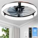 PACOVY Ceiling Fans with Lights and Remote 20 Inch, 3200LM LED & 6-Speed Fan, Low Profile Ceiling Fan Light Fandelier Dimmable 3000K6500K, Quiet Copper Motor, Bedroom Small Flush Mount Ceiling Fan