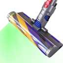 V15 LED Fluffy Soft Roller Cleaner Head for Dyson V15 V7 V8 V10 V11 Replacement Parts, Upgrade Hardwood Floor Attachment with Dust Detect Green Light, Brush Accessories for Dyson V8 V10 V11 V7 V15