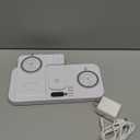 Dual Phone Wireless Charging Station for Apple Devices, Magnetic Charging Station for iPhone with Auto Switch 7-Color Light&Clock, Family Watch Charger for iPhone17 for iWatch11 for AirPods Pro3(Cream