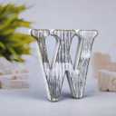 4 Inch Wood Letters Unfinished Rustic Wood Letter for Wall Decor Decorative Standing Letters Slices Sign Board Decoration for Craft Home Party Projects (W)