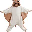 ATOZ Onesie for Kids, Animal Pajamas Halloween Cosplay Costume for Girls Boys (12-13 Years, Flying Squirrels)