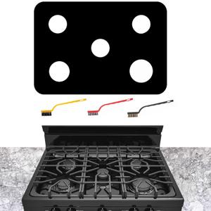 Stove Cover For GE JGBS66DEKBB JGBS66REKSS JGBS66DEKWW JGBS66EEKES JGBS66FEKDS 30 Inch Gas Range, Upgraded 0.48MM Thickness Reusable Burner Guard For For GE Gas Stove Top Protector Liner