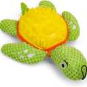 A Durable Dog Toy with Squeaker, Cute Turtle Design with Bright Color, Good for Both Chewing and Playing, 9.4 inches Design is Suitable for Medium and Large Dogs