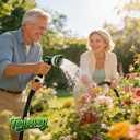Garden Hose 50ft - Lightweight Water Hose, with 10-Pattern Nozzle, Triple-Layer Construction, All-Weather Hose,Flexible and Anti-Kink, Durable for Watering, Outdoor Use
