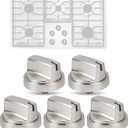5Pcs Upgraded WB03X29300 Gas Stove Knobs for GE Range Surface Burner Knob, Gas Range Knobs Replacements for JGP3030SL1SS JGP3030SL2SS Cooktop Knob Replace for GE Part Number AP6301265 4585904