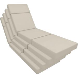 4 Pcs Chaise Lounge Cushions Outdoor, 72 x 21 x 4 Inch Lounge Chair Cushions for Outdoor Furniture - Waterproof Lounge Patio Replacement Cushion, 4In Fade-Resistant ThickPatio Chaise Lounge Cushion (Cream White)