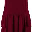 Vijiv Womens 1920s Inspired Flapper Dress High Tea Great Gatsby Maroon with Tiered Skirt 20s Dress (16-18)