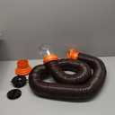 Camco RhinoFLEX 15-Ft RV Sewer Hose Kit - Features Clear Elbow Fitting w/Removable 4-in-1 Adapter - Connects to 3 Slip or 3/3.5/4 NPT Threaded Sewer Connection (39770)