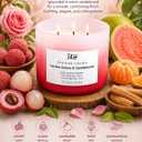 Lychee Guava Sandalwood Tropical Scented Candle - Large 3-Wick Aromatherapy Soy Candle, 15.8oz - Refreshing Fruity Spa Candle for Home - Relaxing Gift for Women & Men