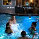 Solar Pool Lights for Inground & Above Ground Pools, Color Changing LED Underwater Pool Lights with Remote, Real-Time Temperature Display, Dimmable IP68 Waterproof Swimming Pool Lights with Timer
