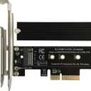 M.2 NVME to PCIe 3.0/4.0 x4 Adapter, NVME/AHCI SSD to PCIe Expansion Card with Aluminum Heatsink Solution, Supports PCI-Express X4 X8 X16 Slots