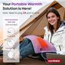 USB Plug-in Heating Pad for Travel Warmth Outdoors, Non-Rechargeable Small Heated Pad 5V Heat Therapy for Pain Relief Abdomen Cramps, 3 Heat Settings & Auto Shut Off (12"x 16") Purple