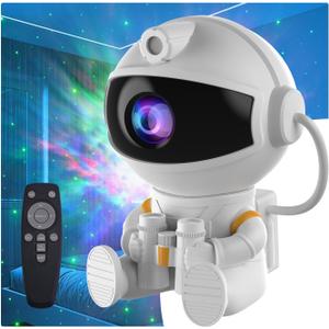 Astronaut Galaxy Night Light Projector for Bedroom - Star Lights Ceiling Projector with Remote Control & Timer, Upgrade LED Starry Lamp for Kids Boys Girls Room Decor, Unique Christmas Birthday Gifts - White