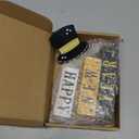 Thyle 4 Pcs Happy New Year Decorations Wooden Tiered Tray Decor Happy New Year 2026 Table Centerpieces Black Gold Table Decor Eve Party Supplies for Holiday Gifts