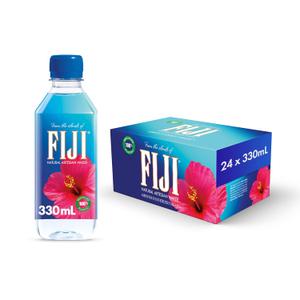 FIJI Natural Artesian Bottled Water 330mL / 11.15 Fl Ounce (Pack of 24) - 100% Natural Electrolytes - NEW, Best By: 11 MAR 2027