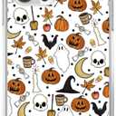 Ricin Relun Autumn Fall Leaves Moon Pumpkin Pattern Case for iPhone 16 Pro Max, Retro Halloween Funny Pumpkin Case for Girls Women Men, Unique Trendy TPU Bumper Cover
